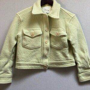 Wilfred Aritzia cropped short Ganna merino wool 3/4 sleevese button jacket Sz S